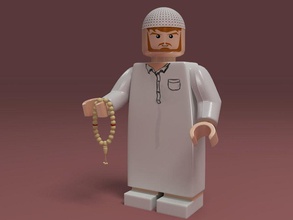 arabe lego arabes caractère enfant figure les gars hahm12 chapeau de l'homme sexe masculin minifig modèle musulman rosaire jouet 3d print model - Mito3D