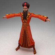 Arap mage babylon karakter fantezi oyun çocuklar insan kvakling daha düşük lowpoly erkek adam Ortaçağ mmorpg poly rpg rts büyü Sihirbazı 3d print model - Mito3D