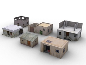arabic houses low poly arab architecture assets building collection desert game house iphone lower model structure unity web 3d print model - Mito3D