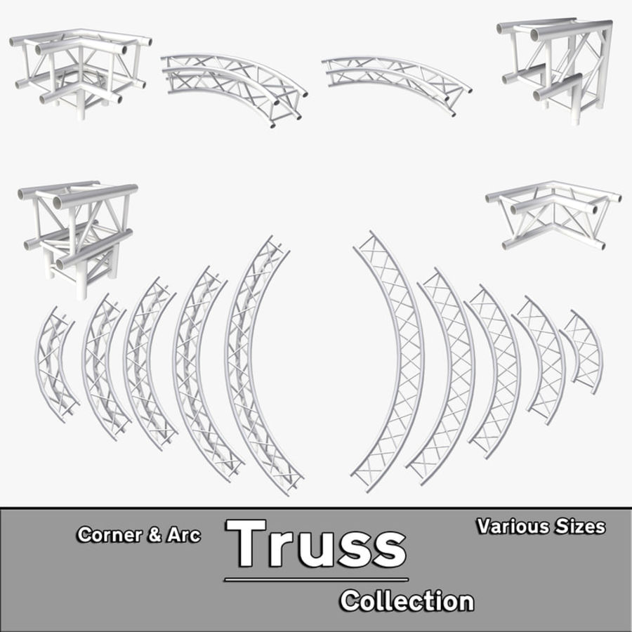 arc & corner truss collection 3d architecture beam building construct construction elements girder industial lip1996 max mb metal model parts piece roof stage steel structure support vray wall 3D print model - Mito3D