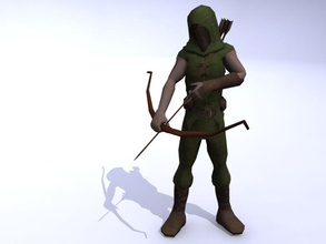 l'archer la bataille bow caractère elven de fantaisie jeu les gars hotte l'homme bas sexe masculin médiévale modèle poly ranger robinhood ruefuss guerre le guerrier 3d print model - Mito3D