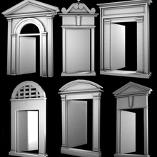 kapılar pencereler kemerli mimarlık bina collumn kapı elemanları giriş dış ev iç mantifang örgü model pillar pencere 3d print model - Mito3D