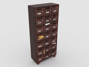 archive locker cabinet drawer furnishings furniture isavic model old shelving 3d print model - Mito3D
