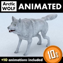 arctic wolf animal de l'arctique la bête chien kvakling le monstre pelt peau neige d'hiver 3d print model - Mito3D