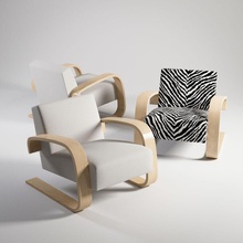 poltrona de 400 aalto abviz alvar artek cadeira conferência jantar executivo mobiliário móveis interior loft lounge modelo escandinavos assento tarefa o visitante vitra 3d print model - Mito3D