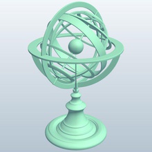 armillary sphere v2 tools equipment printable lowpoly 3d print model - Mito3D