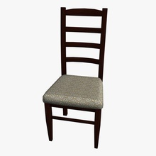 armless dinner chair v2 furniture printable lowpoly 3d print model - Mito3D