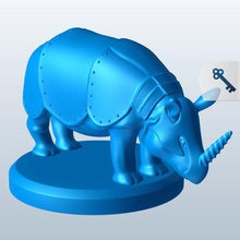 armadura banhado de chifre rinoceronte parece broca v1 blindados rhino mítico criaturas horn olha gosta printable lowpoly míticas 3d print model - Mito3D