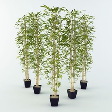 artificial bamboo bush v2 bushes flower green interior model plant pot stick ultar3d 3d print model - Mito3D