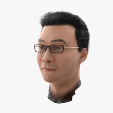 asian male head 3d molier 3ds anatomy body bodypart character detail face hair human international japanese man max model people person realistic skin skull vray young 3d print model - Mito3D