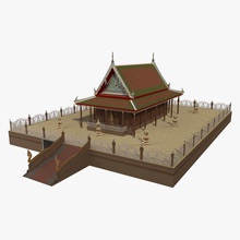 asian temple 3d architecture building china chinese church game historic house land landmark lemmolab lower model old poly shrine structure temples thai ue4 unity 3d print model - Mito3D