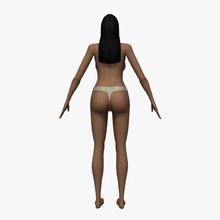 donna asiatica truccate l'anatomia corpo carattere di sesso femminile gioco ragazza umana indracg lady più in basso lowpoly modello nudo persone persona poli ps2 qualità rig pelle bianco 3d print model - Mito3D