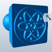 l'energia atomica, simbolo v1 atomica energia novità francobolli di gomma stampabile lowpoly timbri 3d print model - Mito3D