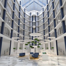 atrium iç mimarlık bina iş şehir ticari kurumsal george headquaters ev kuuzik model modern ofis resepsiyon sahne yapısı uzun boylu kule 3d print model - Mito3D
