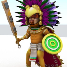 Aztek karikatür 3d Amerikan animasyon vücut çocuk çizgi film karakter şehir fantezi komik oyun çocuklar insan erkek adam marc maya Meksika model mons rig rigg iskelet toon 3d print model - Mito3D