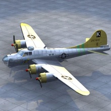 b17 bomber aircraft airplane cutcat fortress military model old plane war world 3d print model - Mito3D