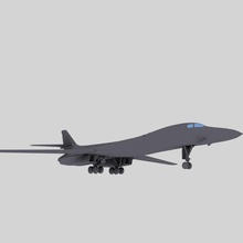 b1b rockwell usaf bomber game model 1 aircraft airplane army b b1 jet lancer lower military petr005 plane poly realtime strategic us usa 3d print model - Mito3D