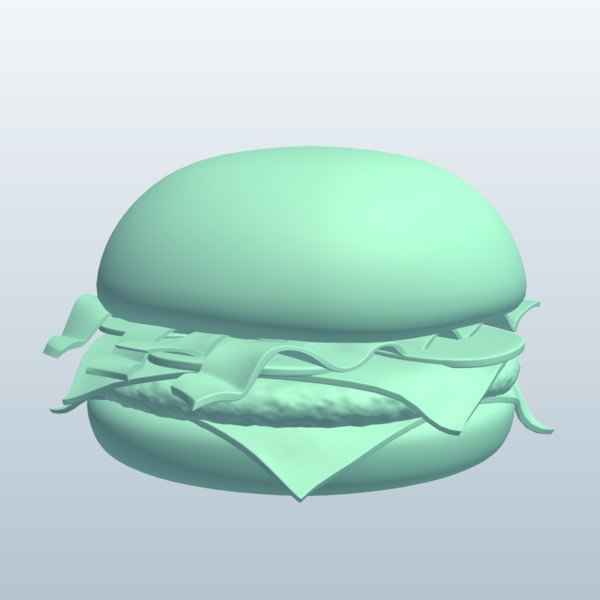 bacon cheeseburger v2 cibo stampabile lowpoly 3D print model - Mito3D