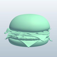 pastırma cheeseburger v2 domuz pastırması gıda yazdırılabilir lowpoly 3d print model - Mito3D