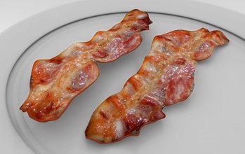 le bacon petit-déjeuner diner les aliments de la graisse jasenluxchambers modèle pétrole plaqué viande porc restaurant tranche 3d print model - Mito3D