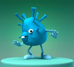 la bacteria extranjero bacterias de dibujos animados carácter criaturas divertido loki31 modelo monster aparejo 3d print model - Mito3D
