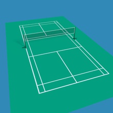 badminton mahkeme uçak fastxz daha düşük model net poly spor tenis 3d print model - Mito3D