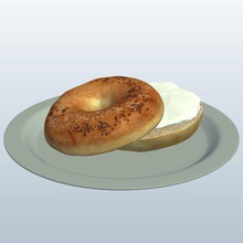 bagel cream cheese v1 food printable lowpoly 3d print model - Mito3D