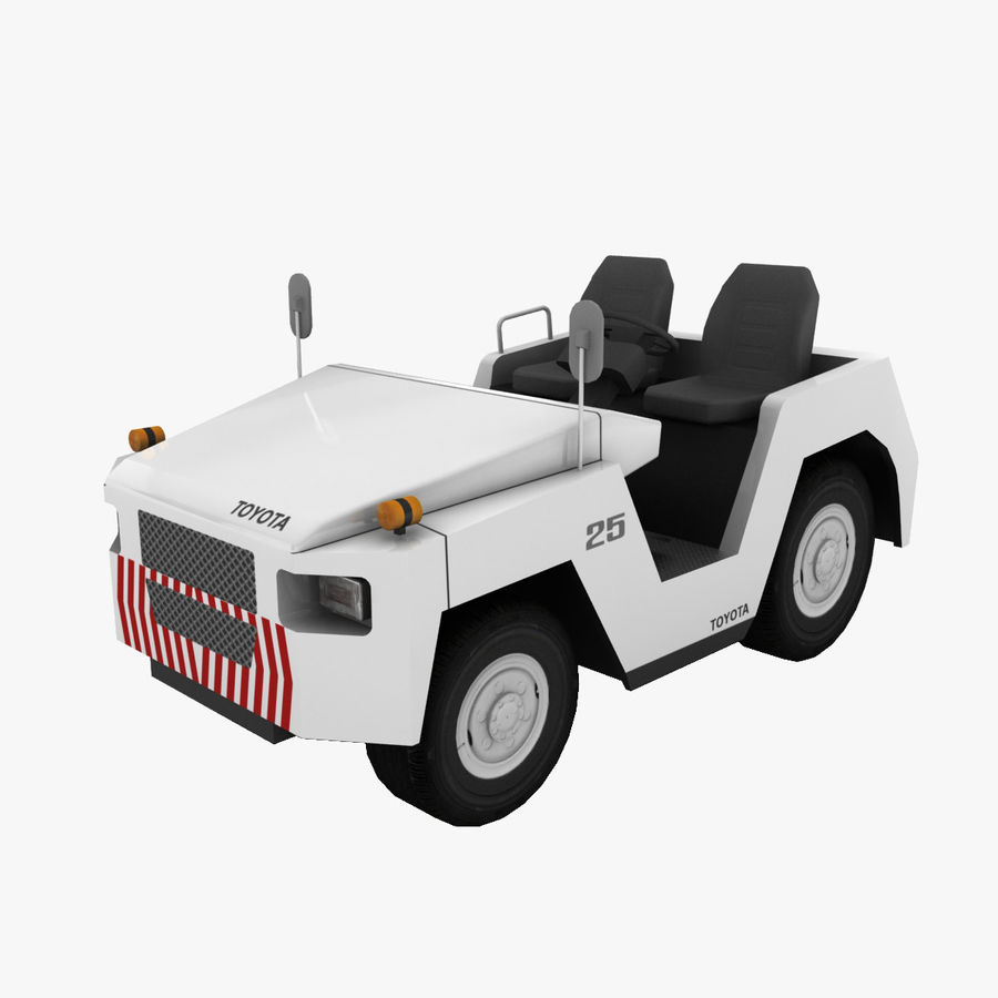 Bagaj traktör toyota td-25 25 uçak havaalanı animasyonlu animasyon araba fade siyah oyun gameready daha düşük lowpoly model poly psd hazır hizmet td td25 transporter araç 3D print model - Mito3D