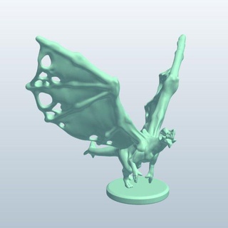 bahamut v1 mítico criaturas imprimible lowpoly 3d print model - Mito3D