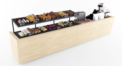 bakery display case architecture bread brownie cafe cake chocolate collection convenience deli donut esenyardim fast food grocery model muffin pastry restaurant scones snack store 3d print model - Mito3D