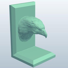 bald eagle head bookend v1 household items printable lowpoly 3d print model - Mito3D
