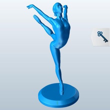 ballerina attitude v1 people printable lowpoly 3d print model - Mito3D
