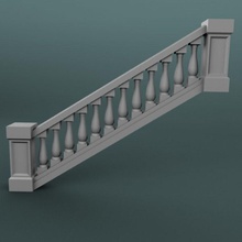 balustrade 001 st12p 3dknot architecture balcony bar column elements fence grid model mold outdoor porch rail railway staircase stairs 3d print model - Mito3D