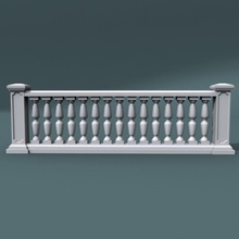 balustrade 003 li15p 3dknot architecture balcony bar column elements fence grid model mold outdoor porch rail railway 3d print model - Mito3D