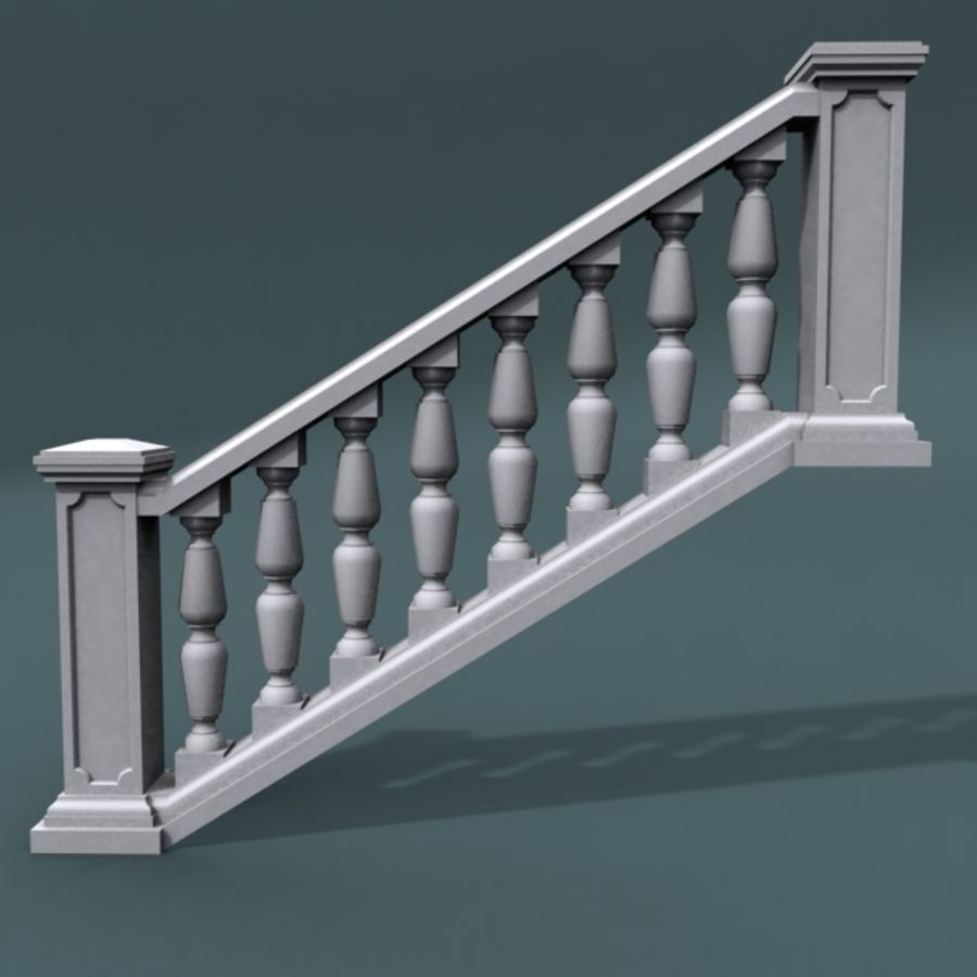 balustrade 003 st08p 3dknot architecture balcony bar column elements fence grid model mold outdoor porch rail railway staircase stairs 3D print model - Mito3D