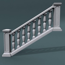 balustrade 003 st08p 3dknot architecture balcony bar column elements fence grid model mold outdoor porch rail railway staircase stairs 3d print model - Mito3D