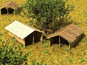 bamboo house textured aboriginal africa african architecture building cottage desert hut jungle litarvan lodge model nature nomad savanna shack structure texture thatch town tropical village 3d print model - Mito3D