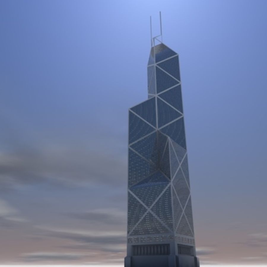 banco da china 3dxpress arquitetura ásia o prédio a cidade financeira hong kong office arranha-céu estrutura torre interior 3D print model - Mito3D