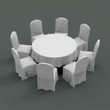 banquet table chair 4d brain ceremony cloth cover dining furnishings furniture hall model restaurant wedding 3d print model - Mito3D