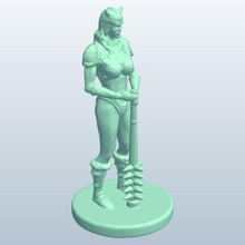 barbarian spikedclub v2 spiked club people printable lowpoly 3d print model - Mito3D