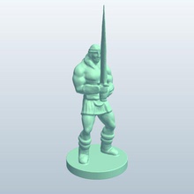 barbarian twohandedsword v1 twohanded sword weapons armor printable lowpoly 3d print model - Mito3D