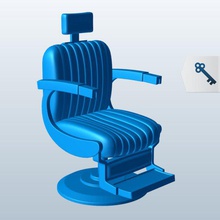 barbeiro s v2 cadeira barbeiros móveis printable lowpoly 3d print model - Mito3D