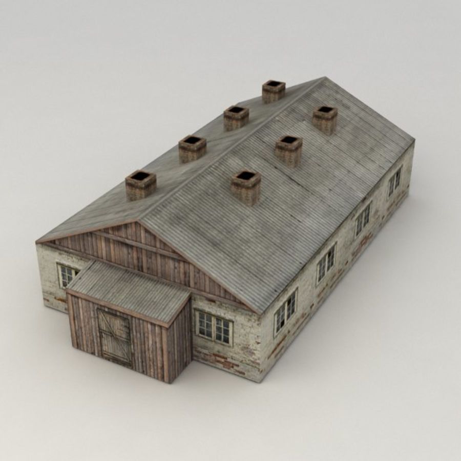 Baracke Gebäude der Stadt Architektur barrack brick cottage Spiel Haus kvakling niedrigere lowpoly Modell poly ländlichen Lagerhaus Struktur Vororten Dorf Lager Holz 3D print model - Mito3D