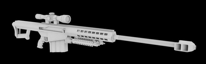 barrett50cal 50cal barrett gun model rifle sniper solo studio weapon 3d print model - Mito3D