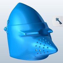bascinetmax v2 bascinet helmet weapons armor printable lowpoly 3d print model - Mito3D