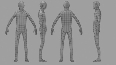 base mesh Mensch cgstrom Charakter Jungs niedrigere Männlich Mann Modell Auflösung 3d print model - Mito3D