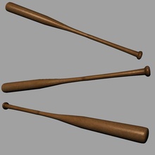 baseball bat club hickory model mundug sport wood 3d print model - Mito3D