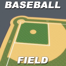 baseball-Feld Amerika Architektur base baseball bball die Jungtiere diamond Schmutz es3dstudios Feld Spiel gras Hobbys Liga wenig mets Modell mound nl outfeild Parkplatz überzogen Szene Serie sim sport uns usa Welt 3d print model - Mito3D