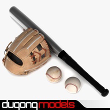 baseball glove pack accessory american balls bat catch character clothes collection dugm09 dugongmodels equipment filament gloves hand lace league leather model pitch professional set sport 3d print model - Mito3D