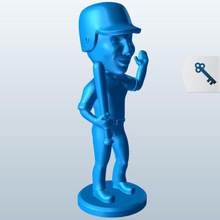 baseball player bat shoulder v2 people printable lowpoly 3d print model - Mito3D